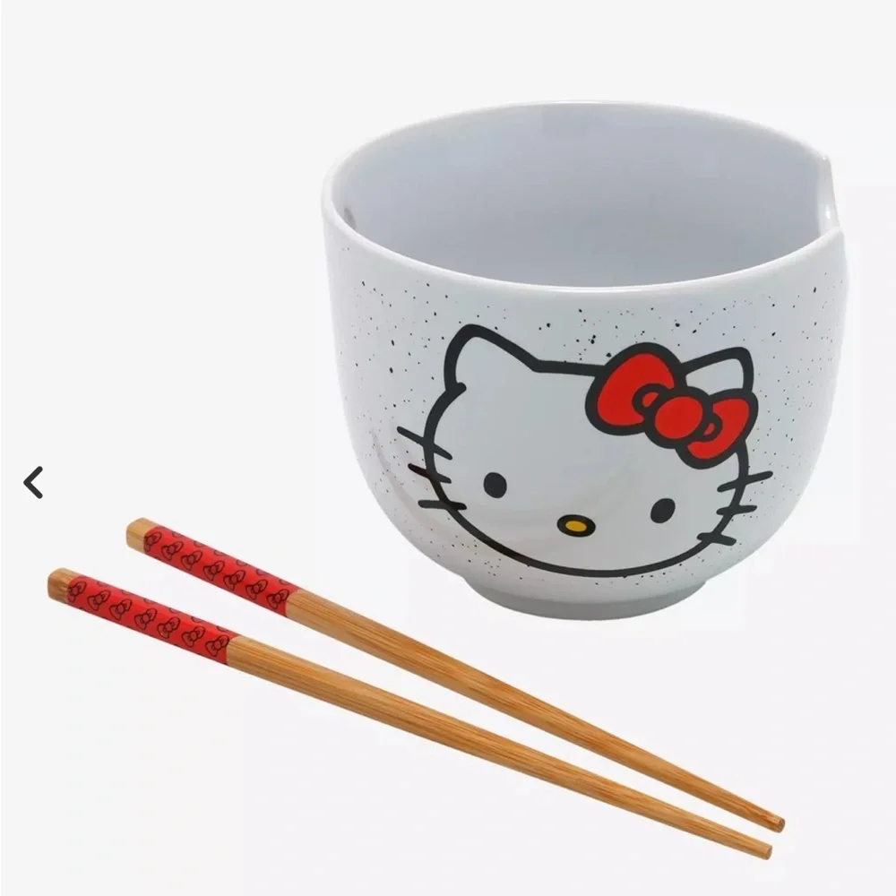 Hello Kitty White Bowl with Red Bow Design